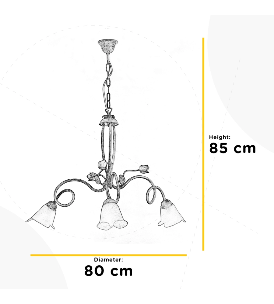 LAMPADARIO 3 LUCI ONLI "WILMA" BIANCO E14